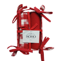 Набір рушників Soho 40x60см White&Red 2шт