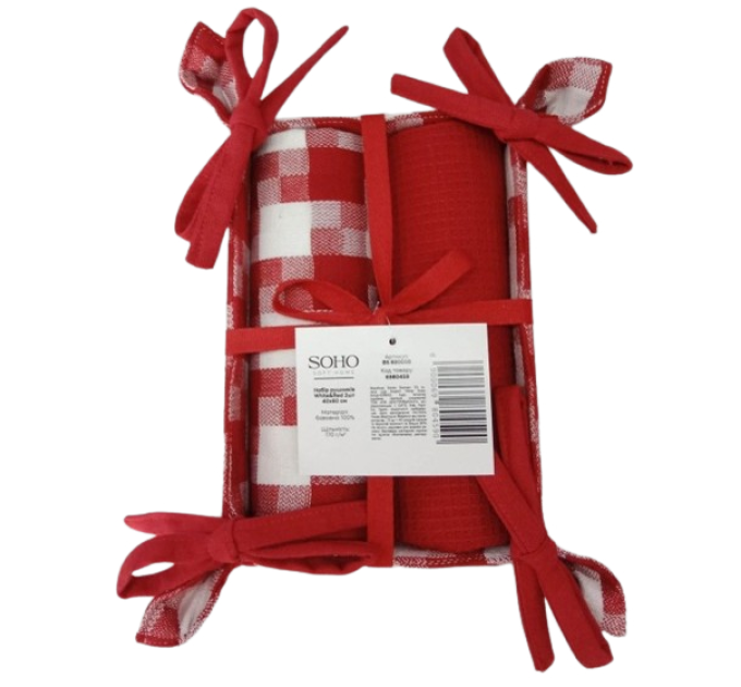 SOHO Набір рушників Soho 40x60см White&Red 2шт