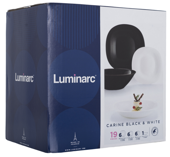 Luminarc Сервіз столовий Luminarc Carine White&Black, 18 предметів