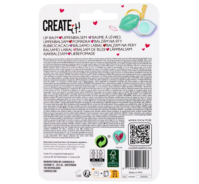 Create it! Бальзам для губ брелок Create IT! LOVE
