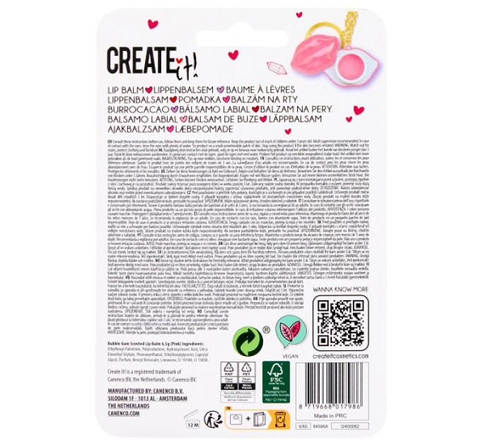 Create it! Бальзам для губ брелок Create IT! LOVE