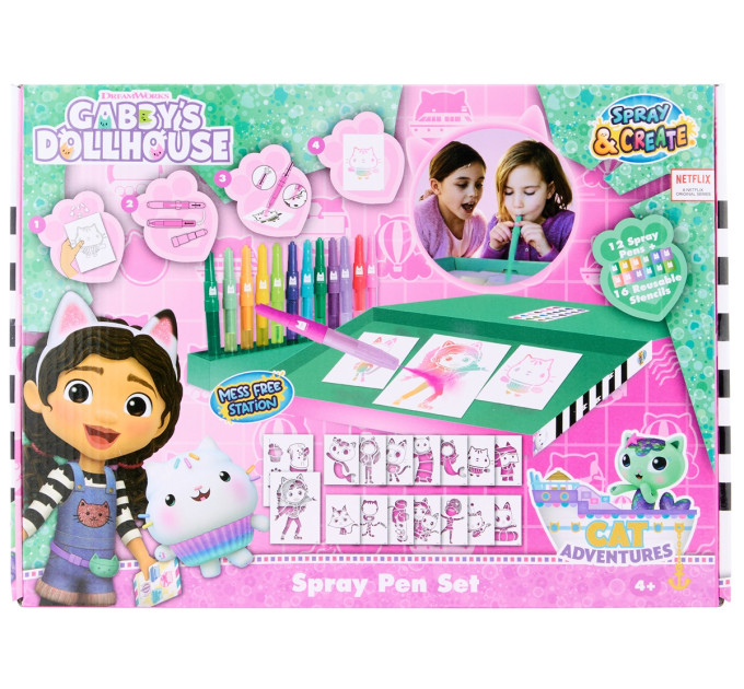 Gabby's Dollhouse Набір Спрей-ручки з трафаретами Disney GABBY'S DOLLHOUSE Делюкс (GD23368)