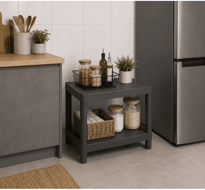 Violet House Етажерка 2-х ярусна Violet House 6032 Olympic GREY 27х42х39 см