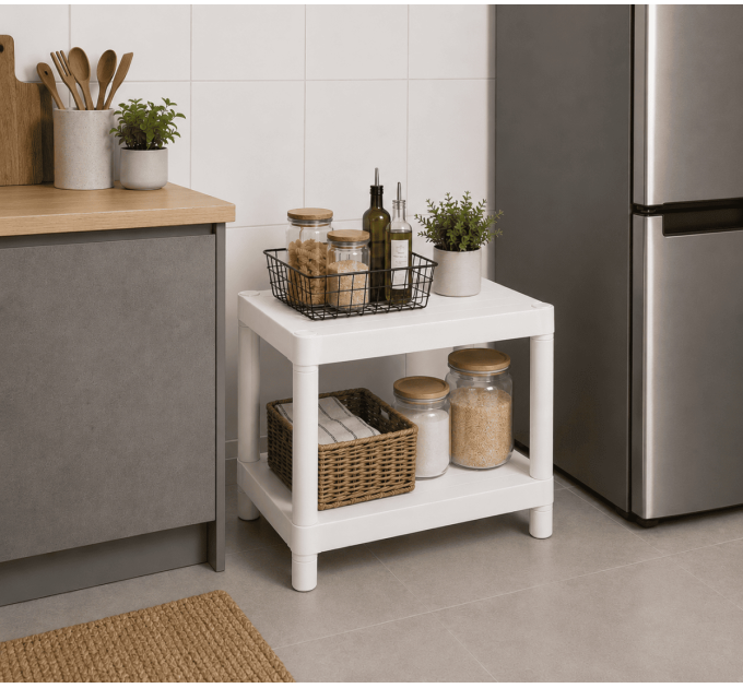 Violet House Етажерка 2-х ярусна Violet House 6032 Olympic WHITE 27х42х39 см