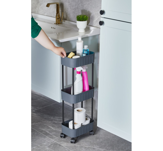 Violet House Етажерка 3-х ярусна Violet House 6020 Honeycomb GREY 17х27х73 см