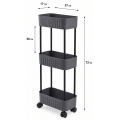 Violet House Етажерка 3-х ярусна Violet House 6020 Honeycomb GREY 17х27х73 см