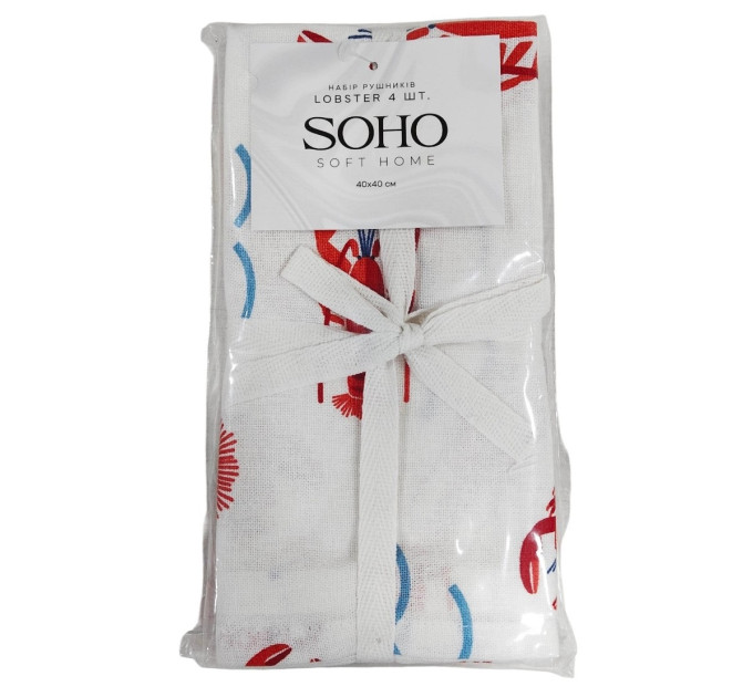 SOHO Набір рушників Soho 40x60см Lobster 4 шт