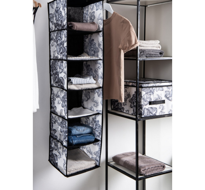 Idea Home Органайзер Idea Home NP-121 Anthracite Flowers 28x28x112 см