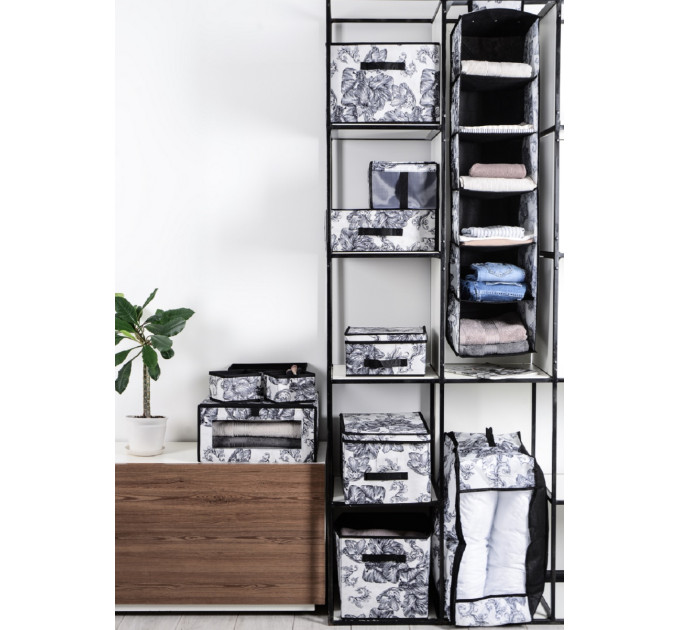 Idea Home Органайзер Idea Home NP-121 Anthracite Flowers 28x28x112 см