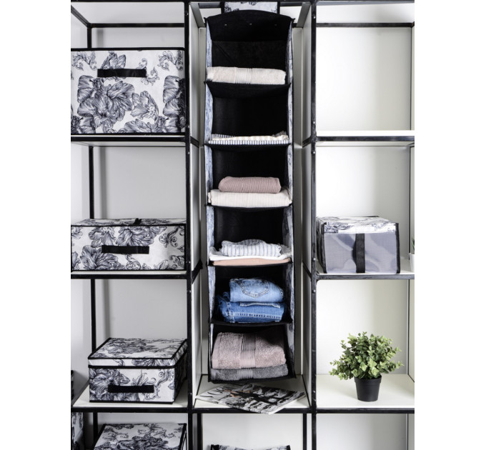 Idea Home Органайзер Idea Home NP-121 Anthracite Flowers 28x28x112 см