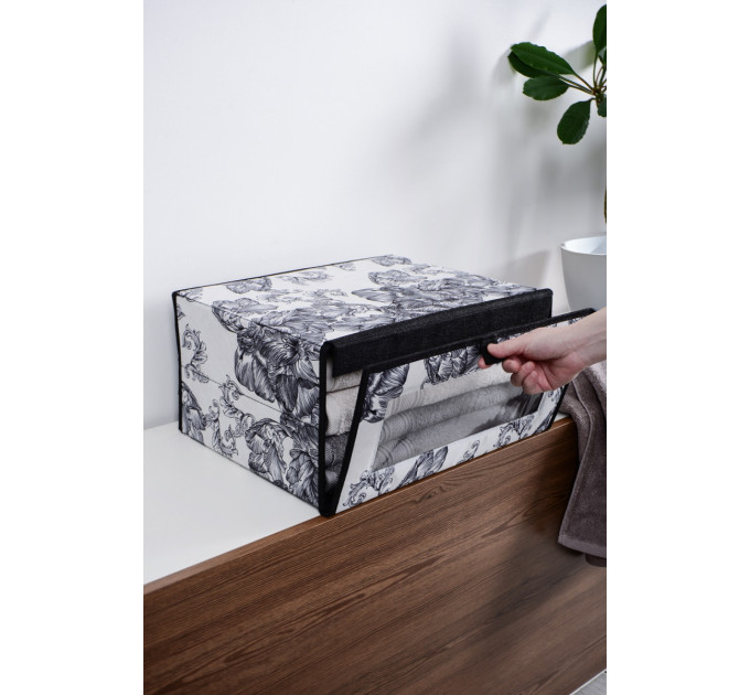 Idea Home Органайзер Idea Home NP-256 Anthracite Flowers 40x32x20 см