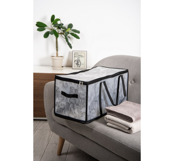 Idea Home Кошик Idea Home DB-28 Anthracite Flowers 60x30x30 см