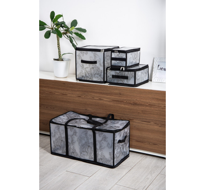 Idea Home Кошик Idea Home DB-28 Anthracite Flowers 60x30x30 см