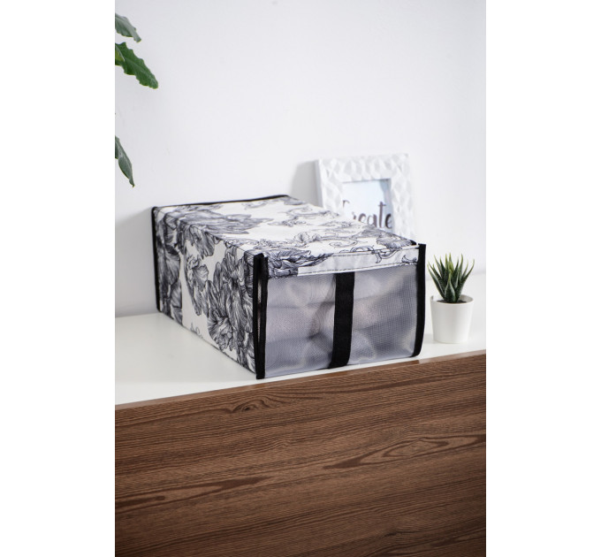 Idea Home Органайзер Idea Home NPA-01 Anthracite Flowers 34x22x16 см