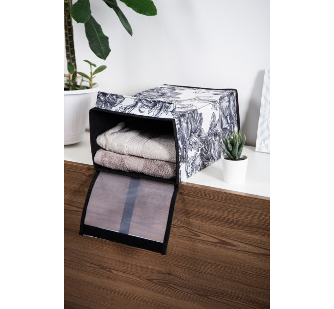 Idea Home Органайзер Idea Home NPA-01 Anthracite Flowers 34x22x16 см