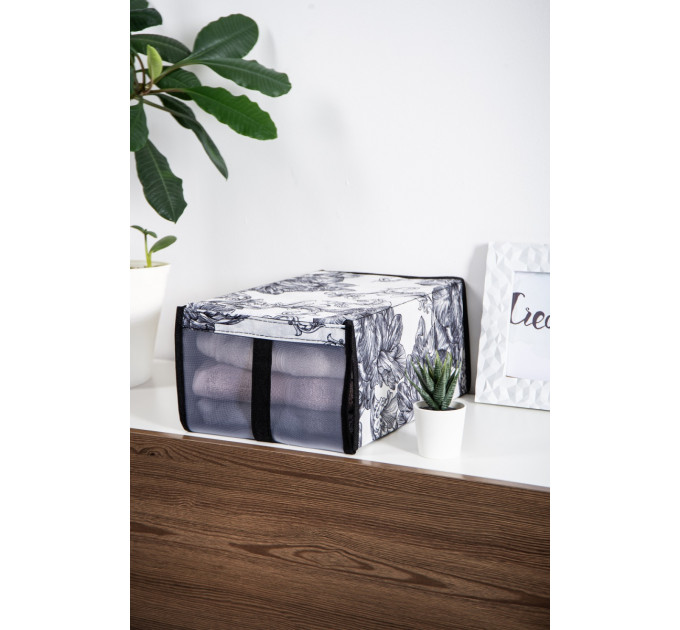 Idea Home Органайзер Idea Home NPA-01 Anthracite Flowers 34x22x16 см