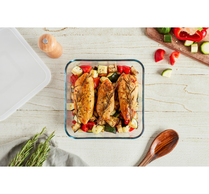 Pyrex Форма з кришкою Pyrex Cook&Freez, 20х20х7 см