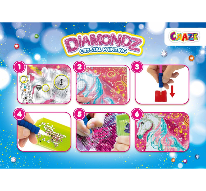 CRAZE Набір для створення картини Craze Diamondz Єдиноріг зі стразами