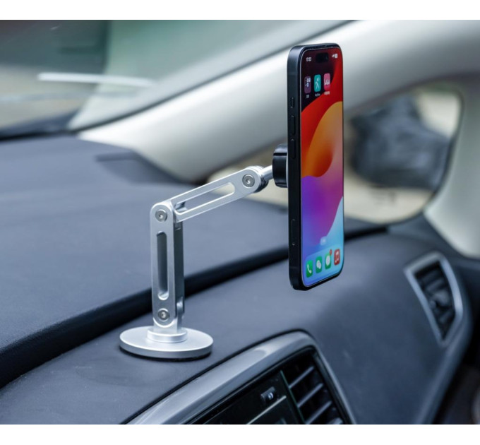 XO Автотримач XO C148 Universal Magnetic metal 360° rotating Holder Silver