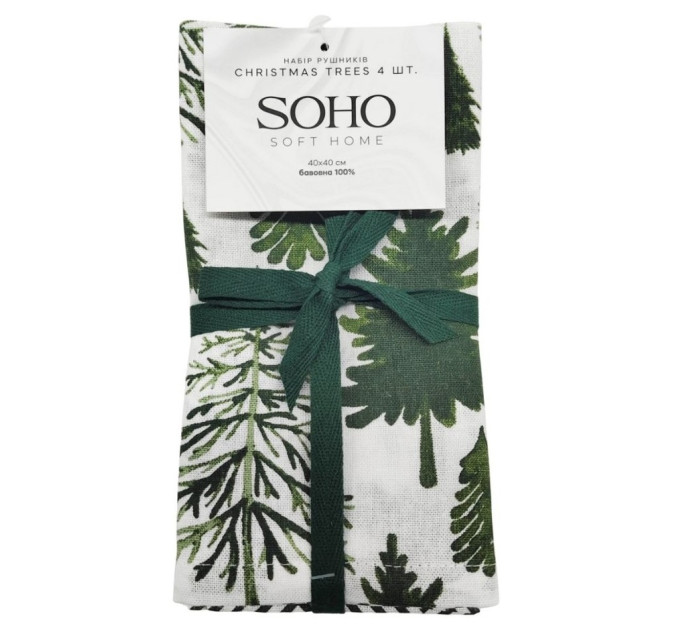 SOHO Набір рушників Soho 40x40см Christmas trees 4 шт