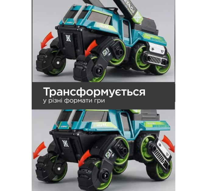 CARS S Іграшка CARS S Бойова машина 3в1 Pull-back з катапультою та гарматами, зі світлом та звуком 1:24, в асортименті (CJ-4095637)