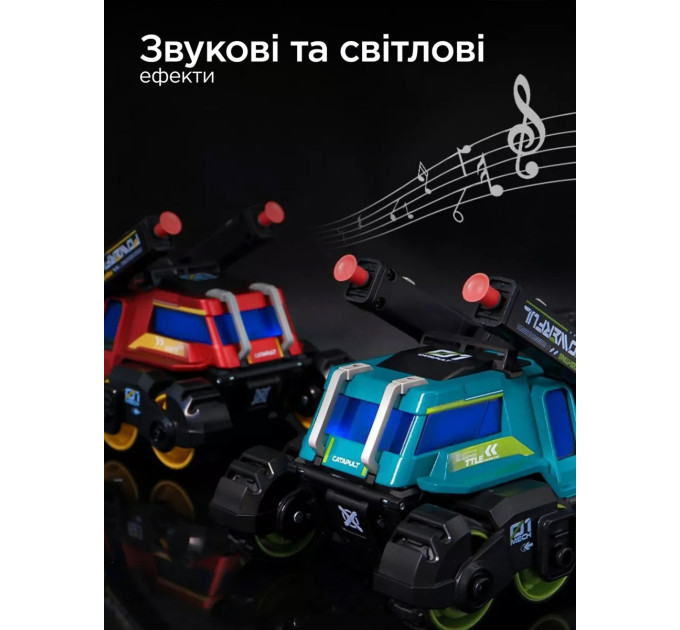 CARS S Іграшка CARS S Бойова машина 3в1 Pull-back з катапультою та гарматами, зі світлом та звуком 1:24, в асортименті (CJ-4095637)