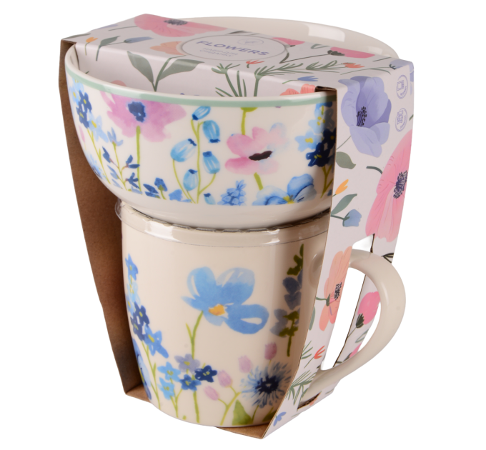 Limited Edition Набір для сніданку Limited Edition Flowers Blue, 2 предмети