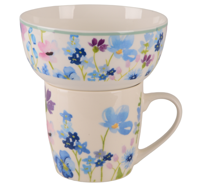 Limited Edition Набір для сніданку Limited Edition Flowers Blue, 2 предмети