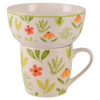 Набір для сніданку Limited Edition Flowers Green, 2 предмети