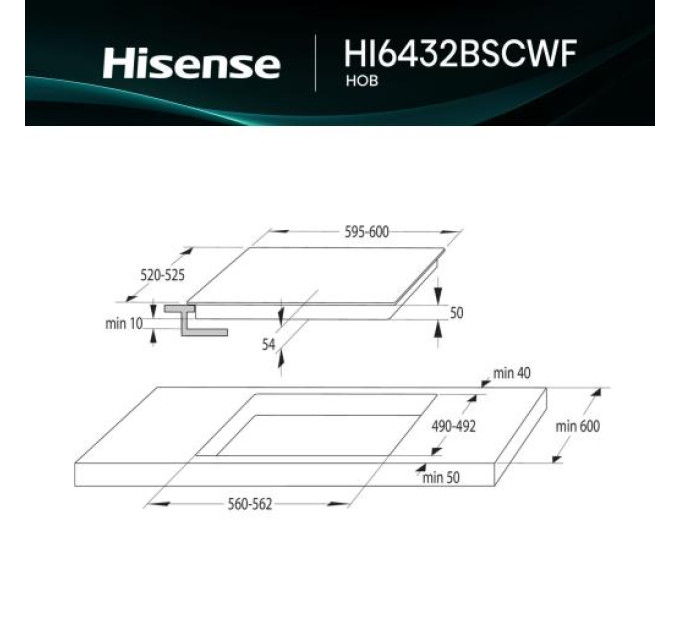 Hisense Електрична варильна поверхня Hisense HI6432BSCWF