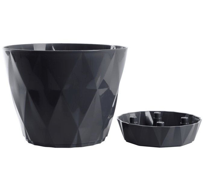 Violet House Горщик для квітів Violet House 0198 PRIZMA DARK GREY 1.5 л