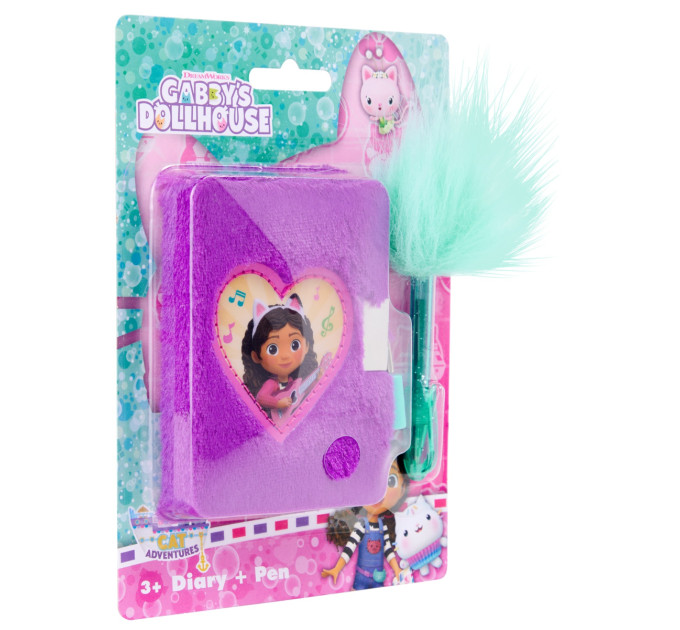Gabby's Dollhouse Пухнастий блокнот на замочку з ручкою Disney GABBY'S DOLLHOUSE (GD99988)