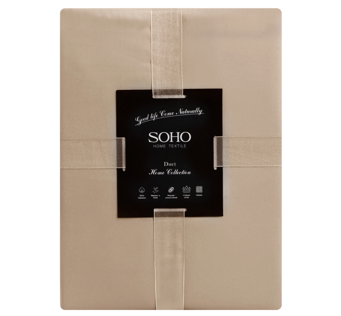 SOHO Комплект постільної білизни Soho Сімейний Duet 150х200 см Mocha/Ivory