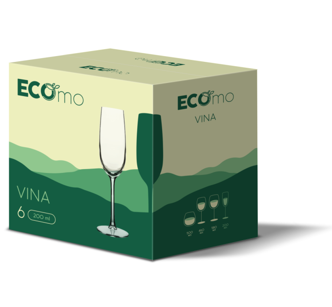 Ecomo Набір келихів ECOmo Vina, 6х200 мл
