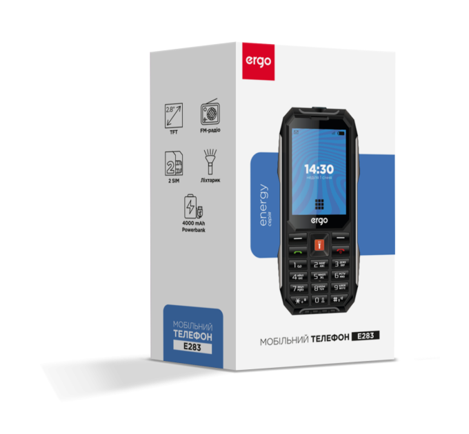 Ergo Мобільний телефон ERGO E283 Dual Sim Black orange