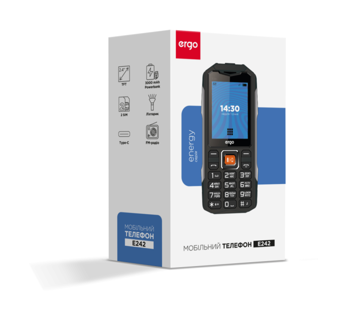 Ergo Мобільний телефон ERGO E242 Dual Sim Black