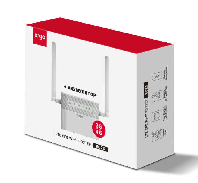 Ergo 4G Wi-Fi роутер ERGO R023 з акумулятором