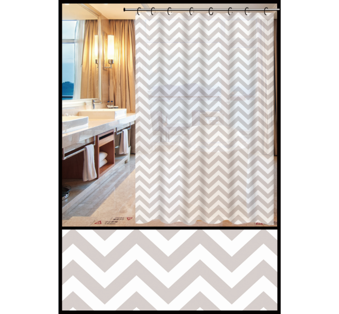 Idea Home Шторка для ванної Idea Home ZHY147-2 Zigzag