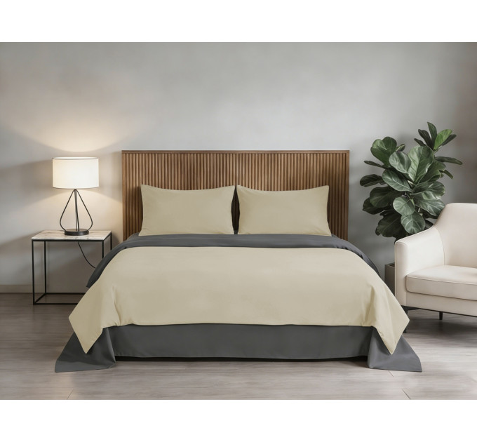 SOHO Комплект постільної білизни Soho Сімейний 150х200 см Beige/Dark gray