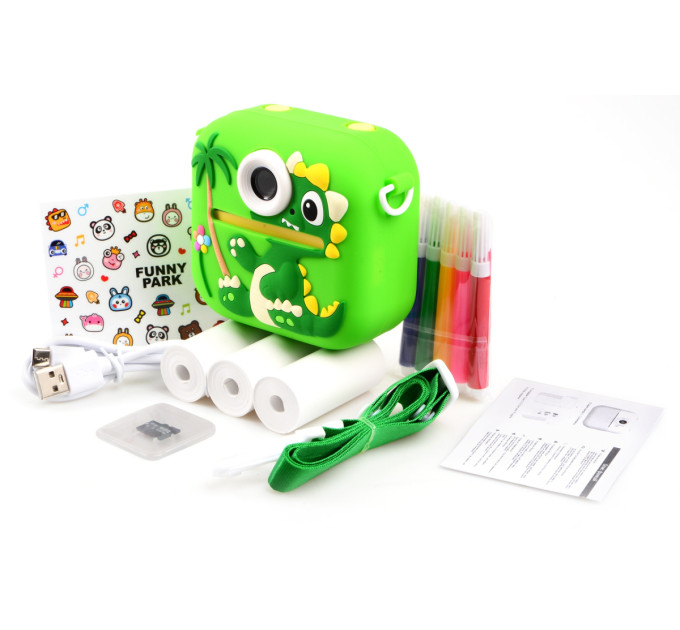 DIY TOYS Дитяча камера-принтер DIY TOYS «Динозавр» зелений