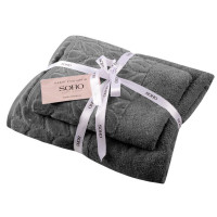Набір рушників Soho 50х90+70х140 см Leaves Dark Gray