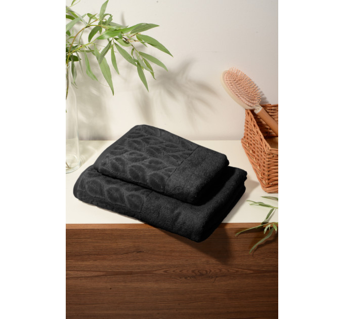 SOHO Набір рушників Soho 50х90+70х140 см Leaves Graphite