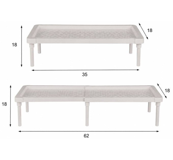 Violet House Етажерка Violet House 6036 WHITE 18х35/62х18 см