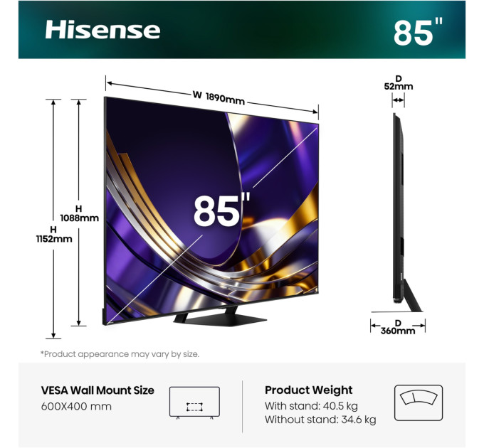 Hisense LED-телевізор Hisense 85U7S PRO