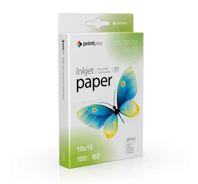 Фотопапір PrintPro глянц. 180г/м, 10x15 PG180-100