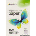 Фотопапір PrintPro глянц. 180г/м, 10x15 PG180-500