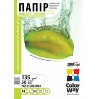 Фотопапір ColorWay глянц. самокл. 135/80г/м, A4 ПГС135-50