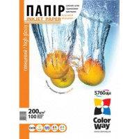 Фотопапір ColorWay глянцевий 200г/м, A4 PG200-100 карт.уп.