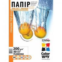 Фотопапір ColorWay глянцевий 200г/м, А4 ПГ200-50