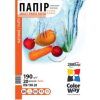 Фотопапір ColorWay матовий 190г/м, A4 ПМ190-20